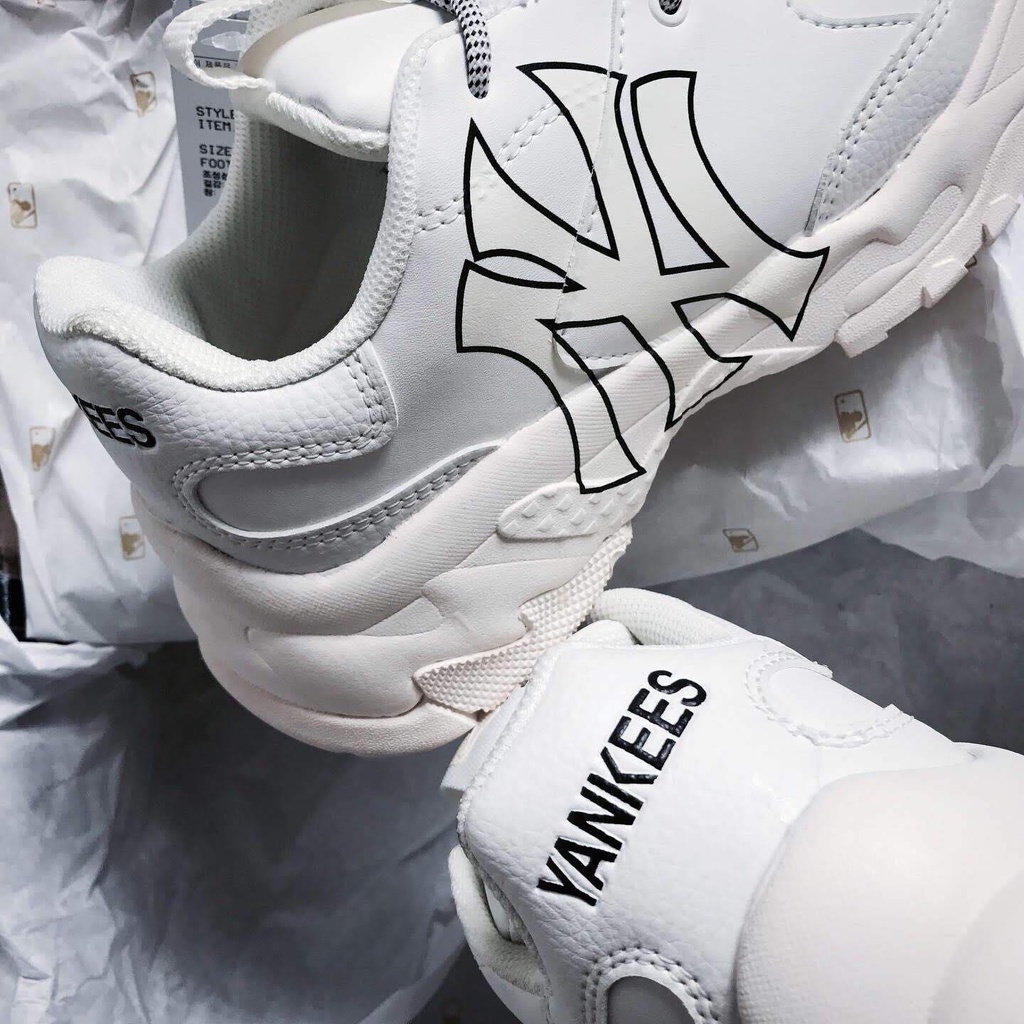 Giày Thể Thao MLB NY  ⚡️𝐅𝐑𝐄𝐄 𝐒𝐇𝐈𝐏⚡️ Giày Sneaker 𝐌𝐋𝐁 𝐍𝐘 Trắng chữ vàng cực chất hot trend 2021