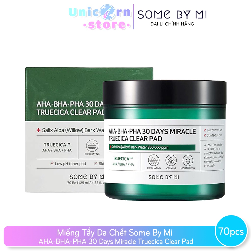 Miếng Tẩy Da Chết Some By Mi AHA-BHA-PHA 30 Days Miracle Truecica Clear Pad 70 miếng