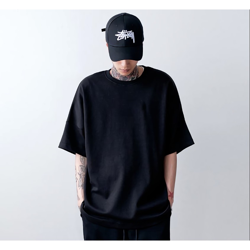 Áo thun Unisex. Basic Tee phông trơn nam nữ tay lỡ oversize form rộng 2 màu | BigBuy360 - bigbuy360.vn