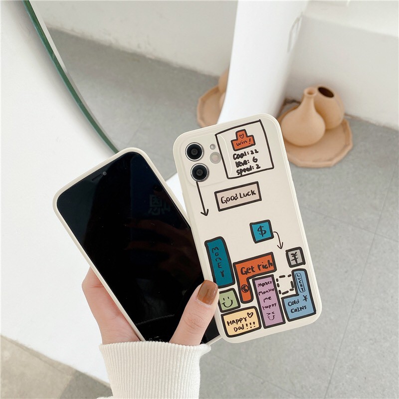 Ốp Lưng Iphone - Ốp Lưng TPU Viền Vuông Game Xếp Hình 6/6s/6plus/7plus/7/8/8plus/x/xs/xsmax/11/11promax/12/12promax