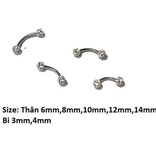 khuyên xỏ cơ bản/khuyên mày đá bọc