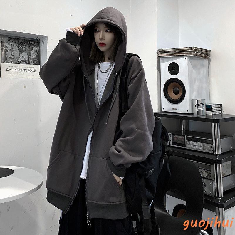 Áo khoác hoodie phối khóa kéo X4dR thời trang thu đông cá tính