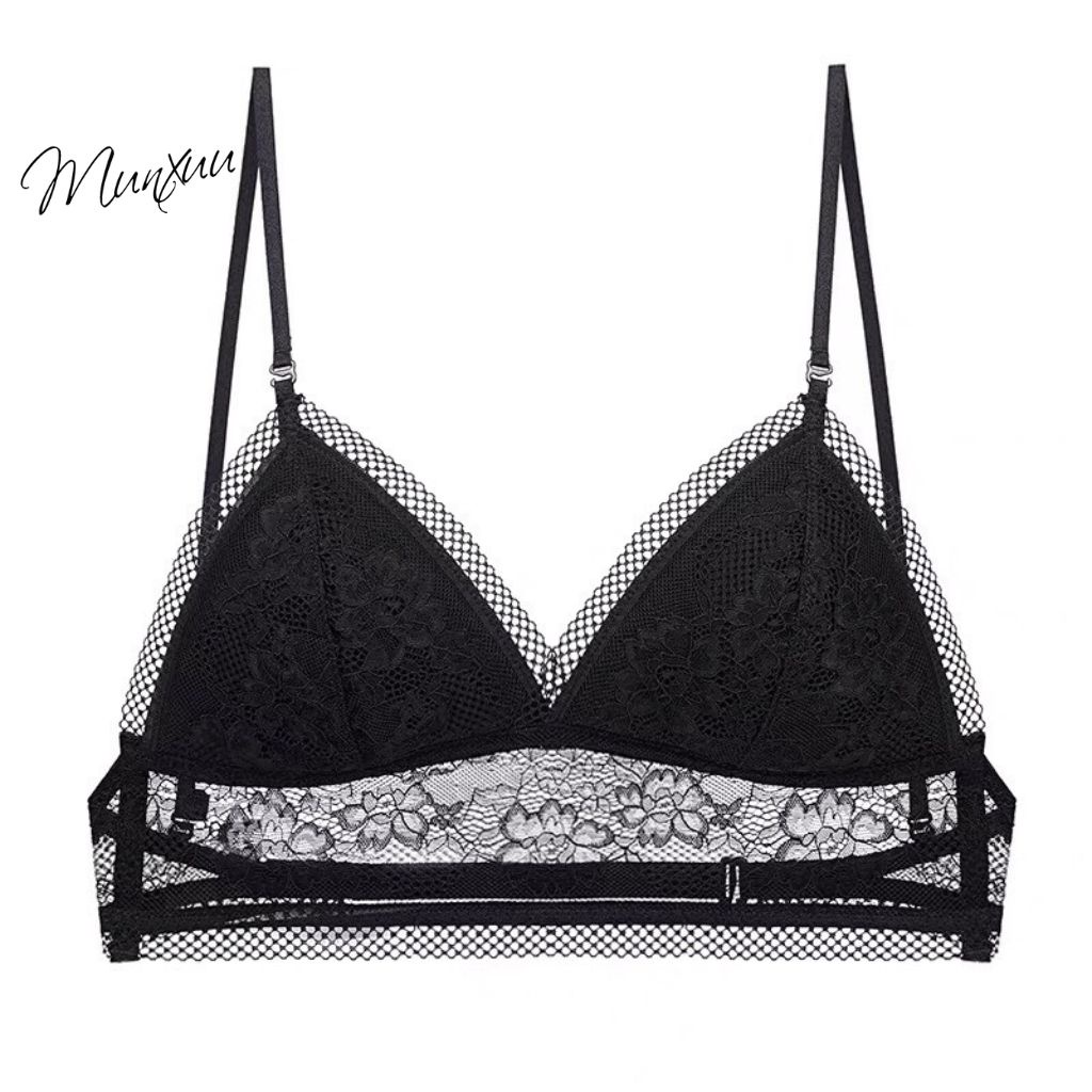 Áo lót nữ ren MUNXUU không gọng đệm mỏng lưng trần quyến rũ - AV46