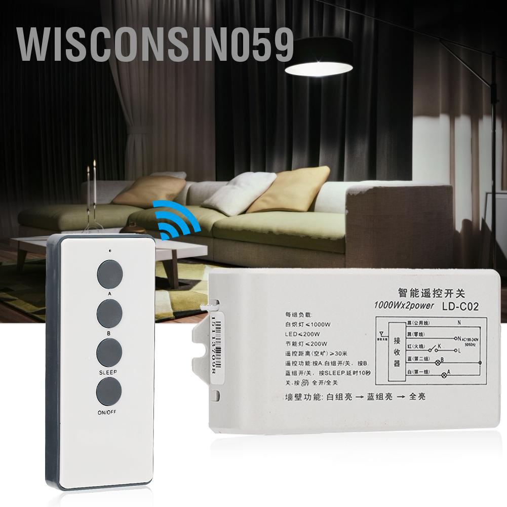 Wisconsin059 220V 2 Way On/Off Digital Smart Wireless Wall Remote Control Switch( )