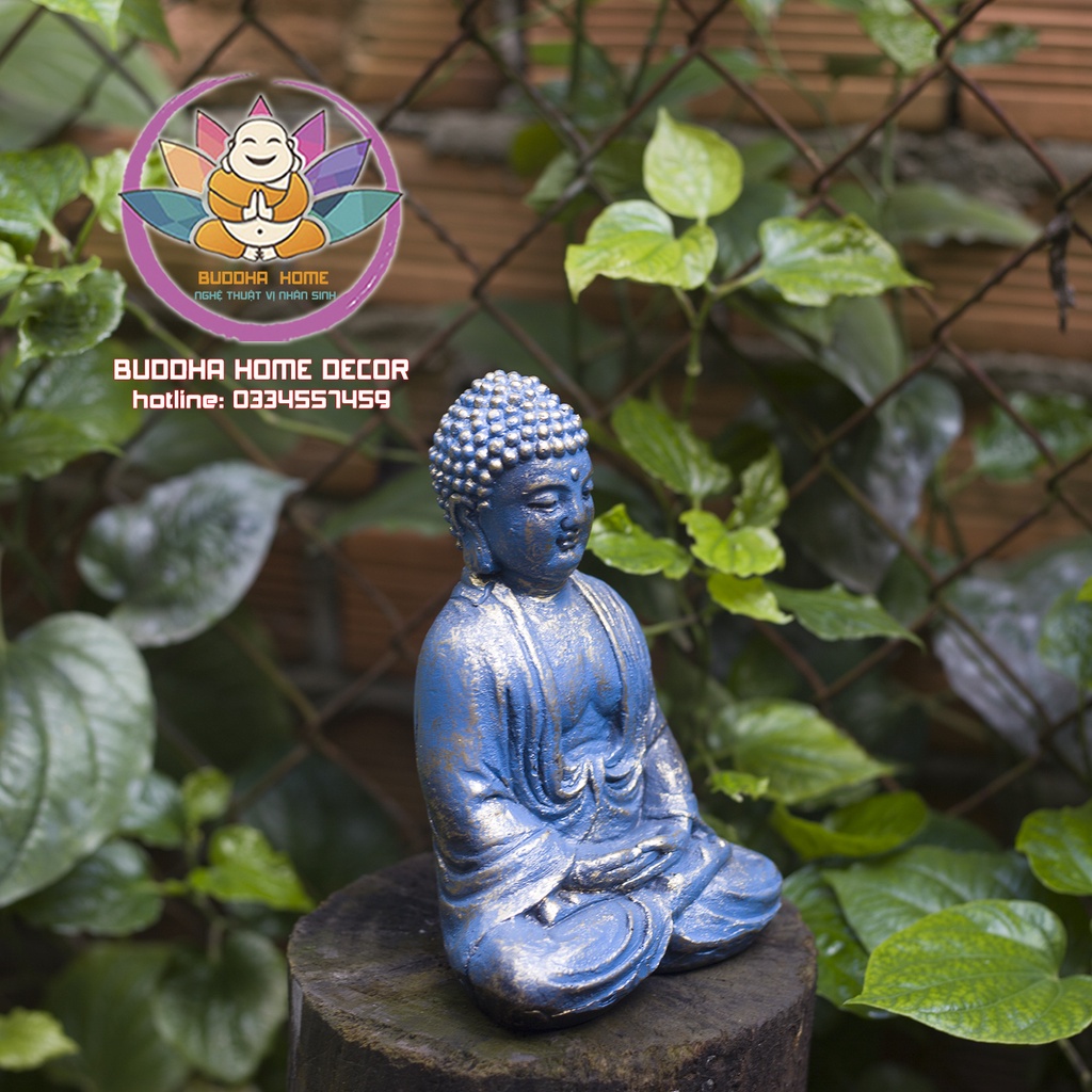 🌺Tượng Đá Phật Thích Ca- Đá Xám - Trang Trí Hồ Thủy Sinh  - Cao 16cm