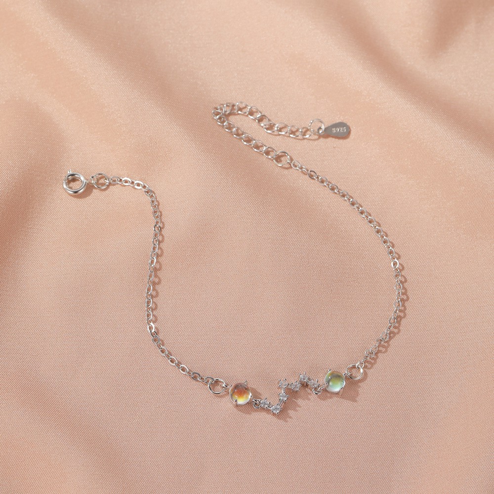 Vòng Tay Đính Đá Mặt Trăng Và Bảy Ngôi Sao May Mắn Phong Cách Hàn Quốc Dành Cho Nữ