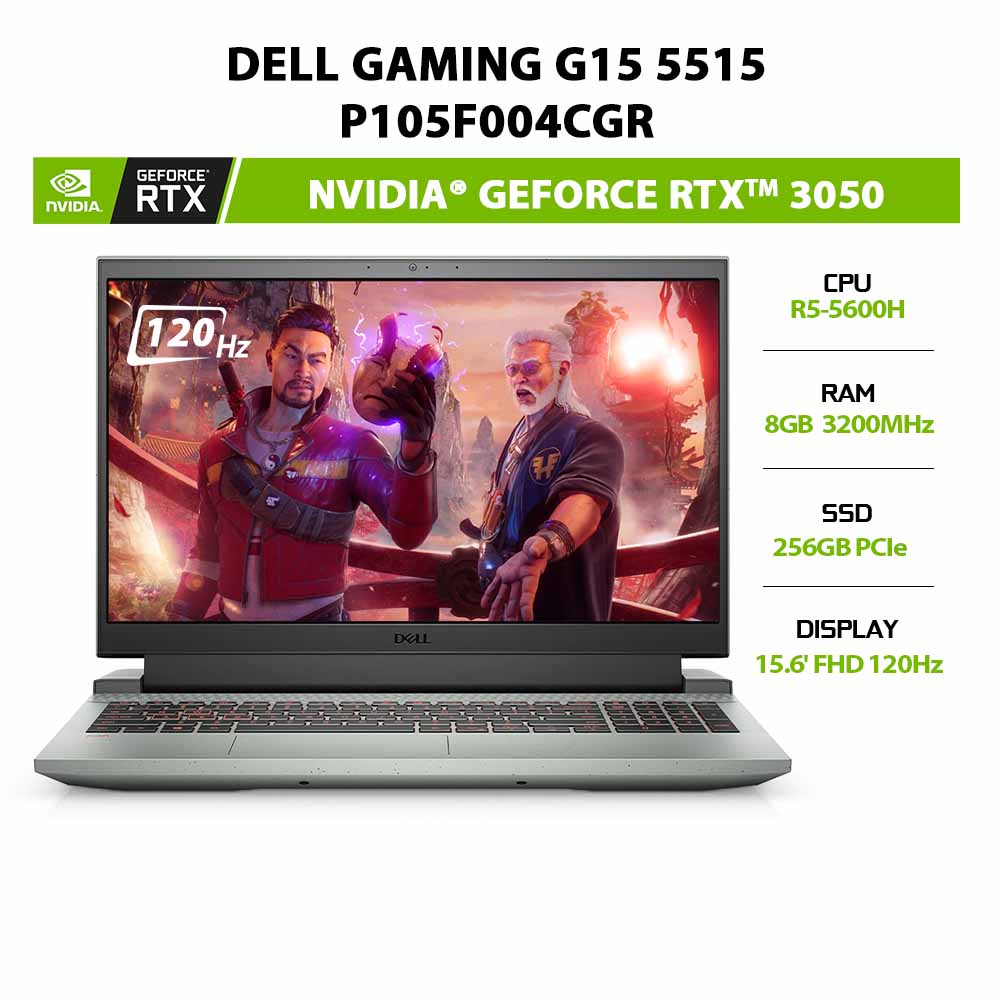 [ELBAU7 giảm 7%] Laptop Dell Gaming G15 5515 (P105F004CGR) R5-5600H |GeForce® RTX™ 3050 4GB