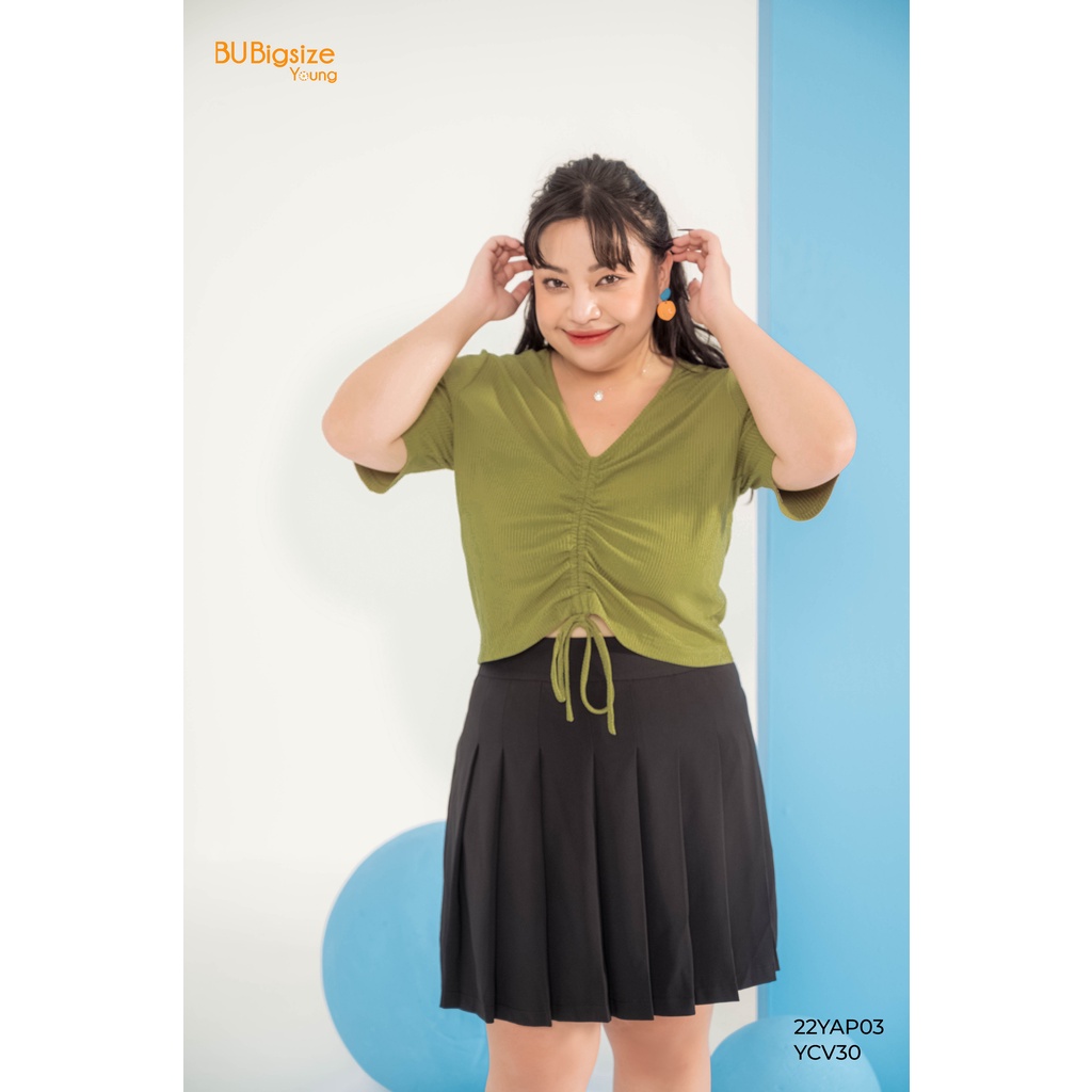 Áo thun dáng ngắn BIGSIZE (55kg đến 95kg) - 22YAP03 - BU Bigsize Young