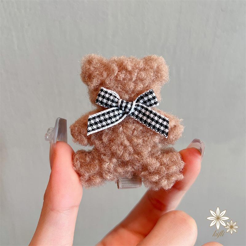 Kẹp Tóc Đính Gấu Bông Hoạt Hình Dễ Thương Thời Trang Mùa Thu Cho Bé Gái