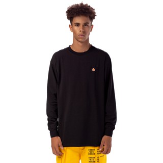5THEWAY 5TW/RTW LS Traditional Fit Tee In Black/Orange Aka Áo Thun Đen Tay Dài Logo Cam