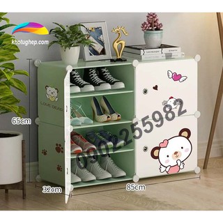 {ĐỂ ĐƯỢC 16 ĐÔI GIẦY} TỦ NHỰA LẮP GHÉP ĐỂ GIÀY DÉP 8 Ô (chia ô) GHÉP 2x2