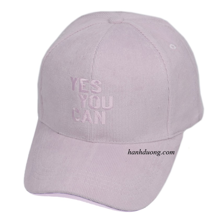 Nón kết nhung YES YOU CAN, chất liệu vải mềm mượt, kiểu dáng thời trang cá tính, có khóa tăng giảm size