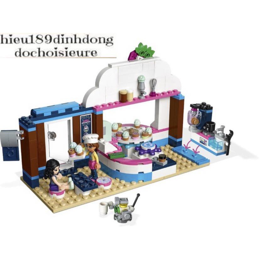 Lắp ráp xếp hình Lego Friends 41366 Lepin 01080 : Cửa Hàng bánh Cupcake Cafe Của Olivia 335 mảnh (ảnh thật)