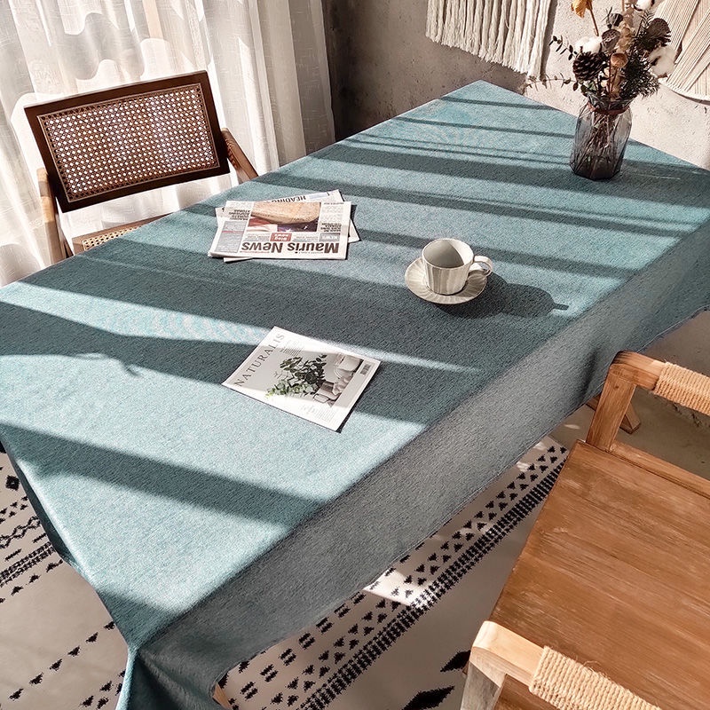 Khăn Trải Bàn Vải Lanh Cotton Hình Chữ Nhật Màu Sắc Đơn Giản Phong Cách Nhật Bản