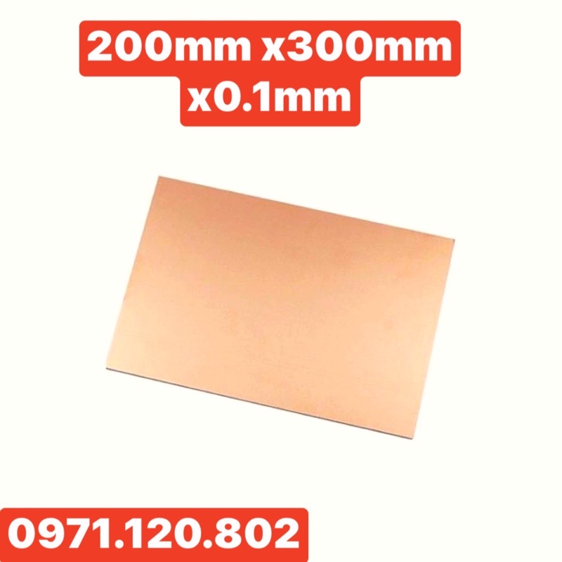 Tấm đồng lá 0,1mm x 200mm x300mm