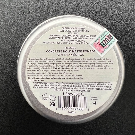 Sáp Vuốt Tóc Reuzel Extreme Hold Pomade Travel Size 35g