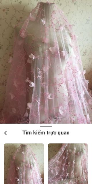 Vải Voan hoa 3D
