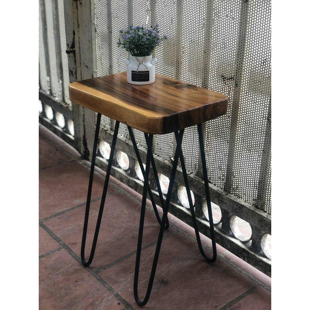 Ghế, Kệ Decor gỗ me tây tự nhiên - Vít lục giác dễ lăp ráp