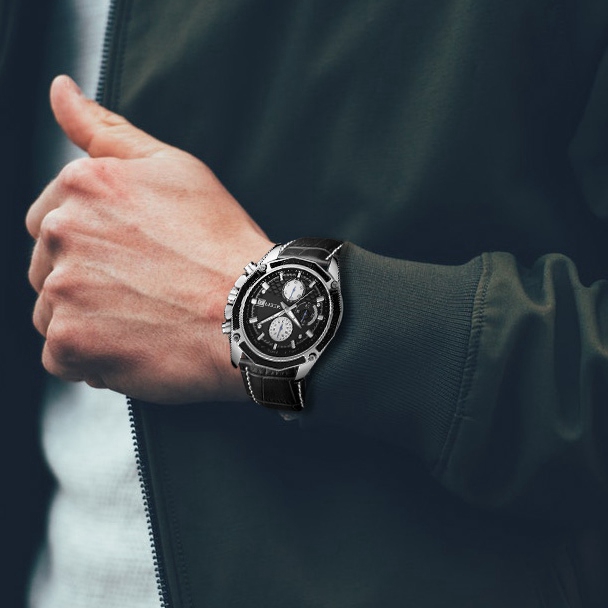 Megir 2015 đồng hồ sang trọng hàng đầu nam analog fashion sports quartz jam tangan lelaki