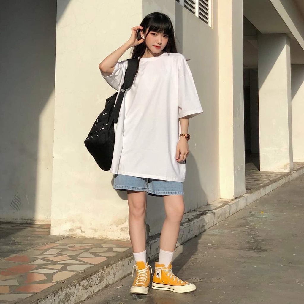 Áo Thun Nữ Tay Lỡ Form Rộng URBAN OUTFITS  ATO100 Local Brand Trơn Chất Vải Compact Cotton 250GSM dầy dặn nhiều màu