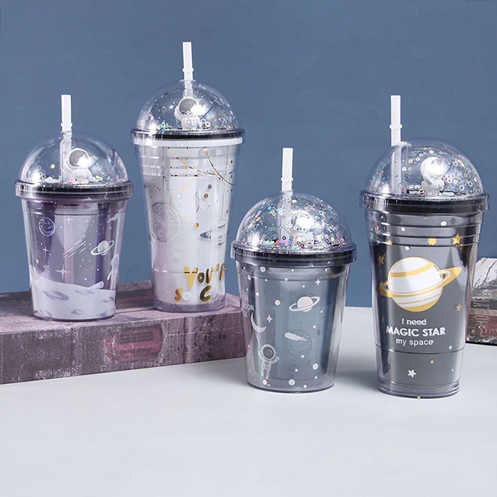 1 Bình Nước Hai Lớp Không BPA Chủ Đề Phi Hành Gia Sáng Tạo Cho Trẻ Em