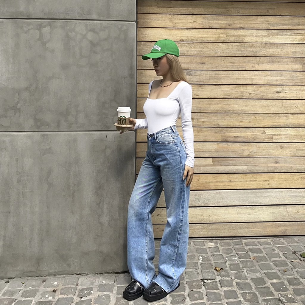 TATICHU - Quần jean ống rộng, ống suông -High Rise Wide Jeans