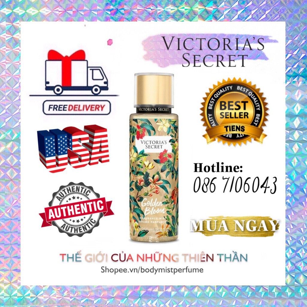 𝗕𝗢𝗗𝗬𝗠𝗜𝗦𝗧𝗣𝗘𝗥𝗙𝗨𝗠𝗘⚜️Xịt Thơm Body Victoria’s Secret Golden Bloom 250ml