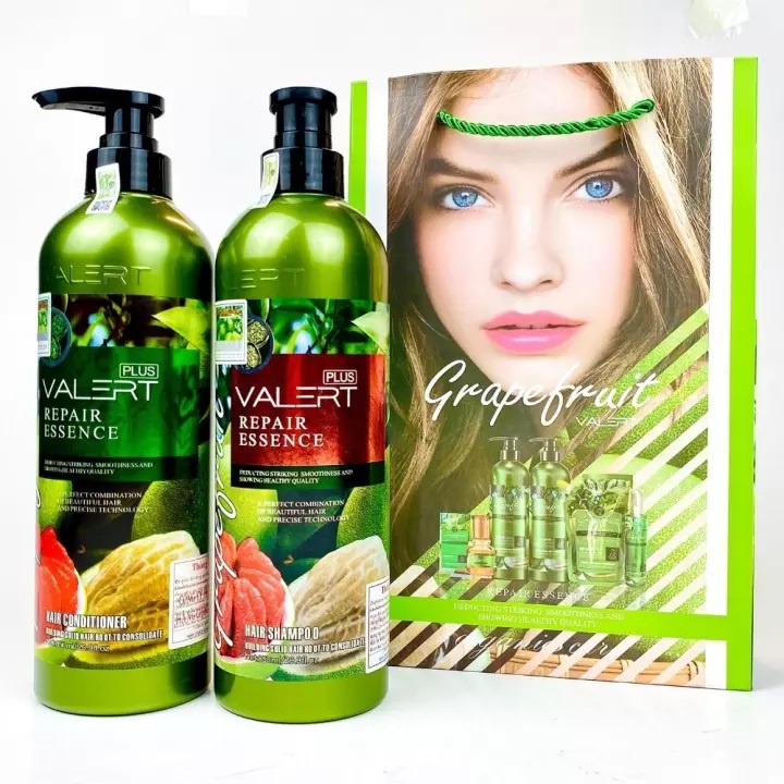 Dầu gội đầu bưởi VALERT, Dầu xả bưởi cao cấp kích thích mọc tóc, chống hư tổn - Chai to 850ml