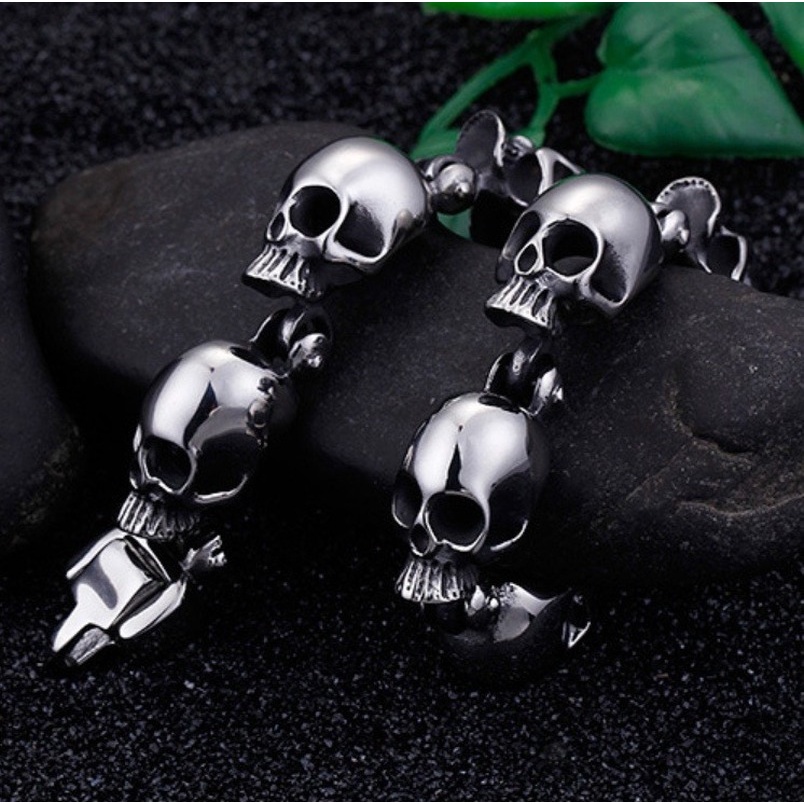 Vòng Tay Hình Đầu Lâu Nhiều Màu Sắc Phong Cách Punk