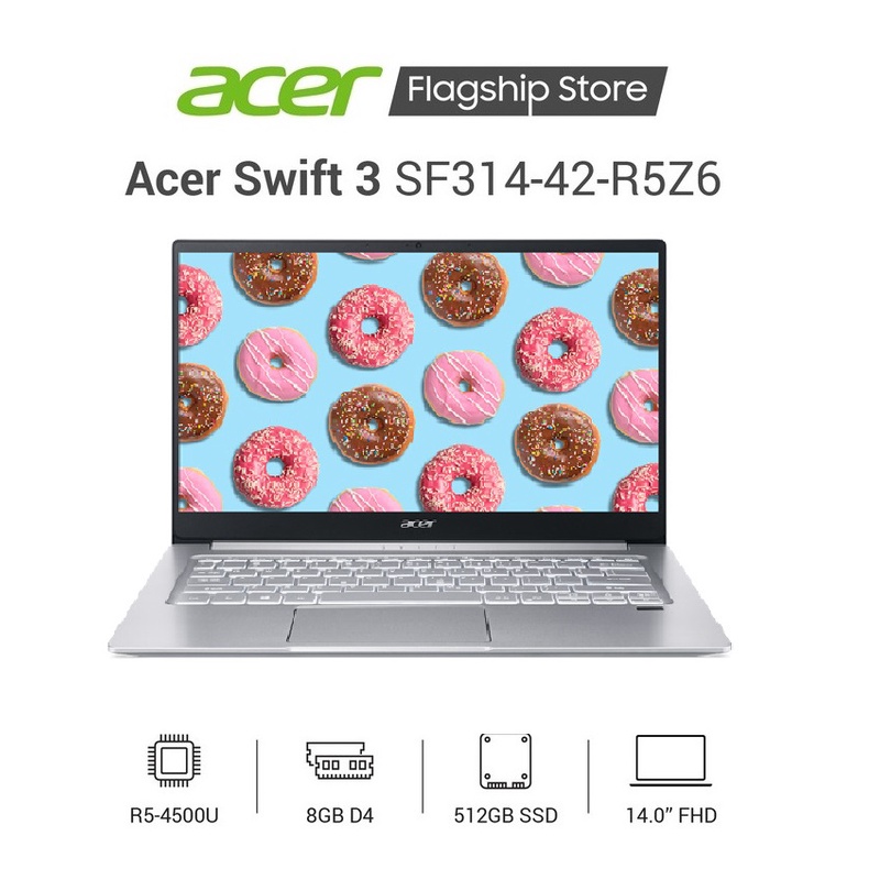 [Mã ELMALL1TR giảm 5% đơn 3TR] Laptop ACER Swift 3 SF314-42-R5Z6 R5- 4500U I 8GB I 512GB I 14&quot;FHD I WIN 10