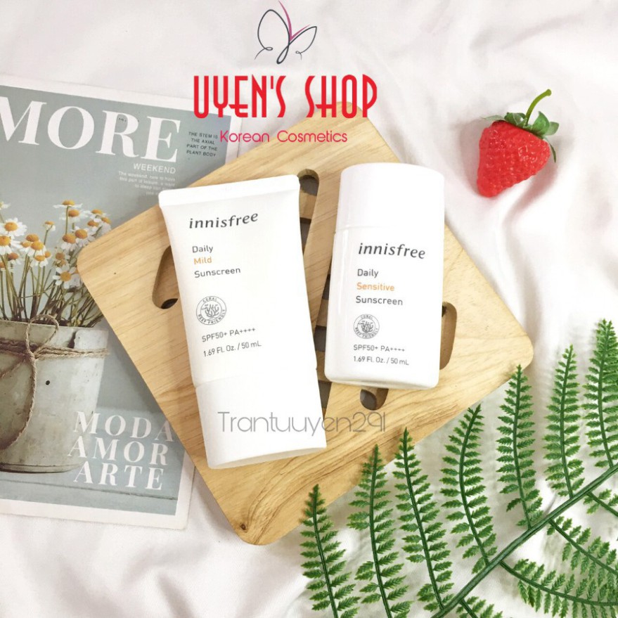 HHN DVQ (cái mới) Kem chống nắng Innisfree Daily UV Mild/ Sensitive Sunscreen 50ml 8 HHN