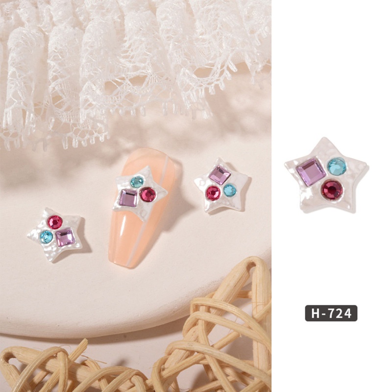 Set 10 Hạt Cườm 3D Nhiều Màu Sắc Trang Trí Móng Nghệ Thuật DIY