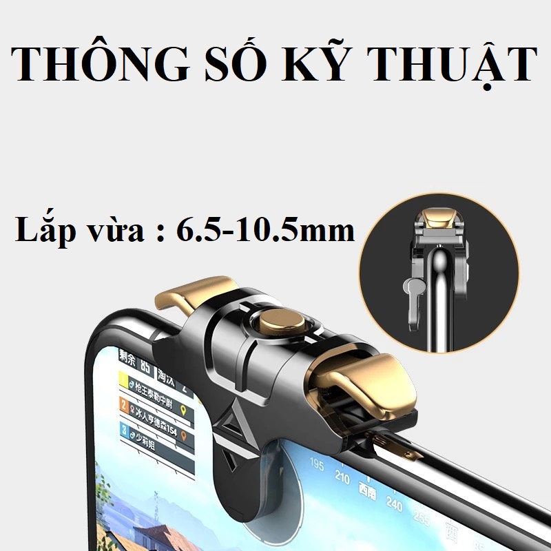 Nút hỗ trợ bắn Pubg, FF, ROS dòng MK-1 dành cho điện thoại, Nút bấm phụ kiện chơi tay cầm gaming