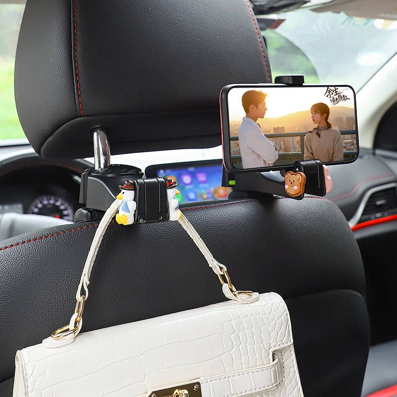 Car Hook Car Seat Back Hook Multi-Functional Cute Cartoon Front and Rear Storage Hook Car Supplies Auto department store supplies