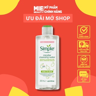 Nước tẩy trang Simple Kind To Skin, Nước tẩy trang cho da dầu, da nhạy cảm, da thường, da khô, không cồn - MieBeauty