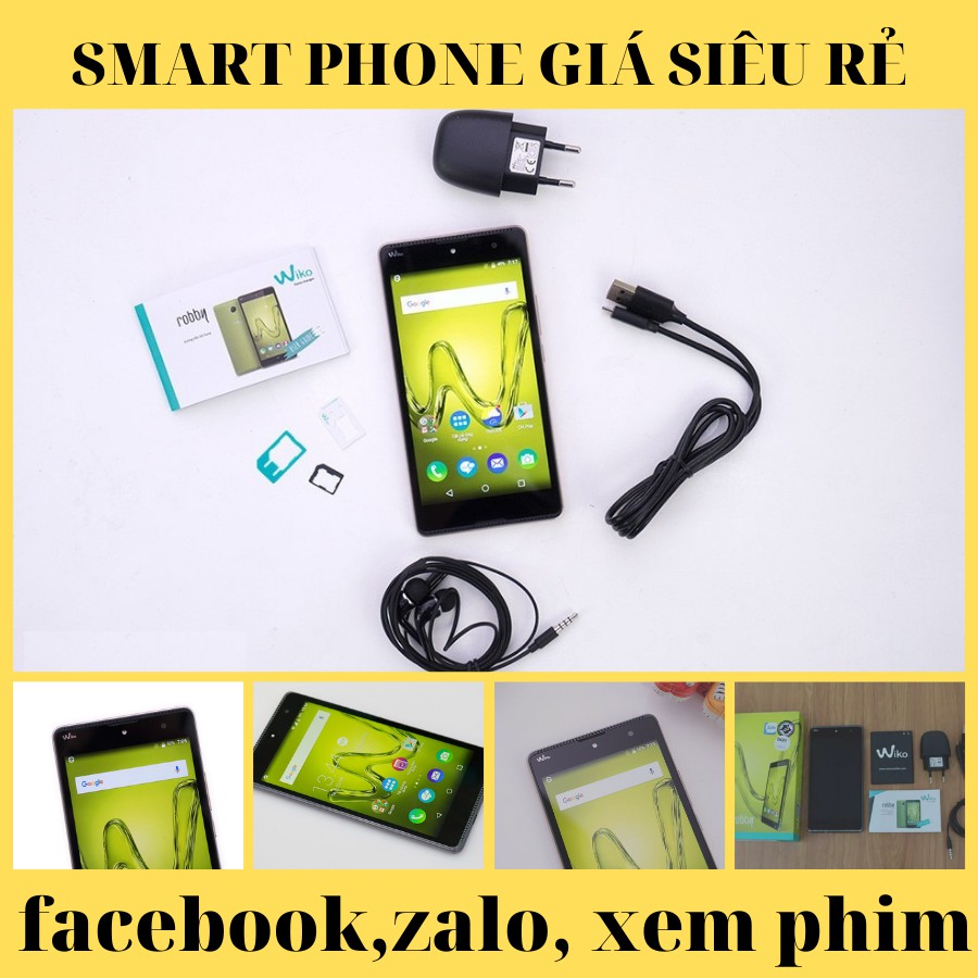 Điện thoại smart phone giá siêu rẻ Wiko Robby-dành cho học sinh và người lớn tuổi-facebook-zalo-lướt web-xem phim