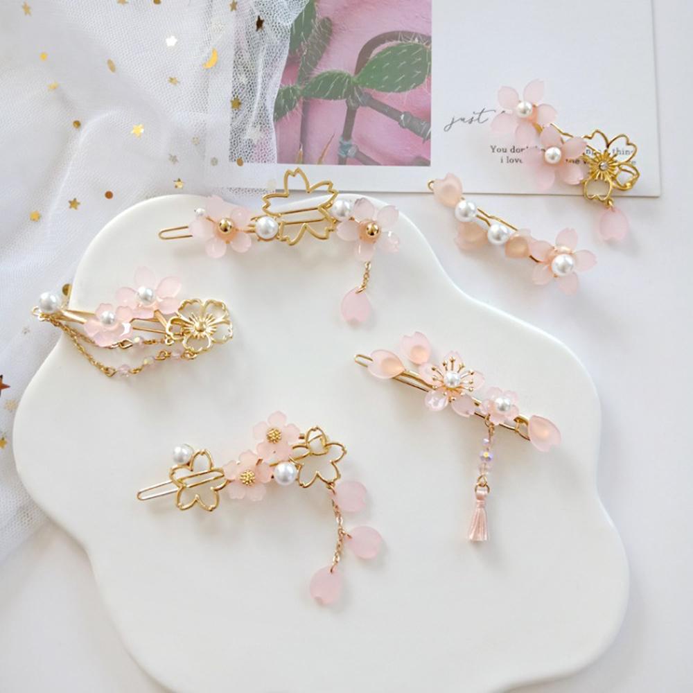 Kẹp Tóc DWAYNE Hình Hoa Anh Đào Dễ Thương Thời Trang Cho Bé Gái