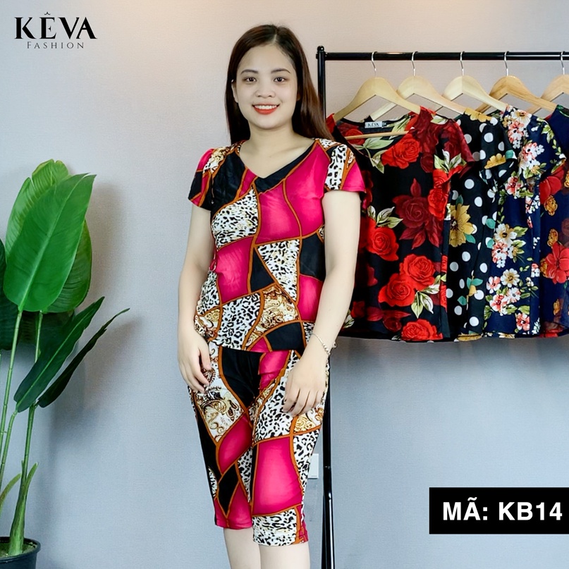 Đồ bộ nữ trung niên mặc ở nhà cho mẹ - Cho các chị - Chất thun lạnh - Thương hiệu Keva - Mã KB14
