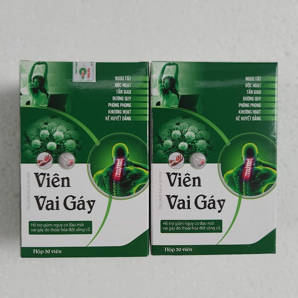 VIÊN VAI GÁY - Hỗ trợ giảm nguy cơ đau mỏi vai gáy do thoái hóa đốt sống cổ - Hộp 30 viên