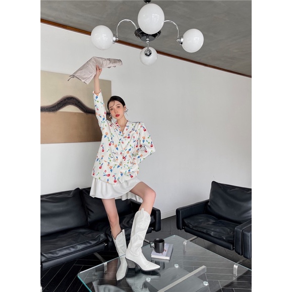 Áo vest blazer hoa oversize koreastyle