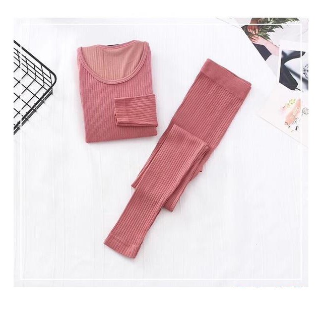 BỘ LEN TĂM GIỮ NHIỆT NỮ SIÊU ẤM, BỘ LEN BODY NỮ KÈM HỘP