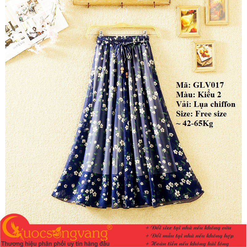 Chân váy dài maxi hai lớp chân váy chiffon lưng thun GLV017 Cuocsongvang | BigBuy360 - bigbuy360.vn