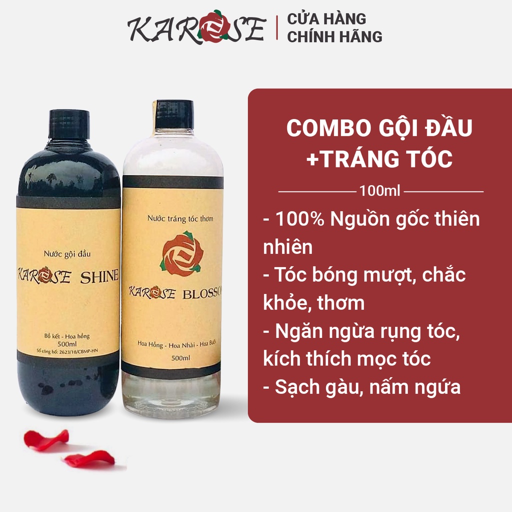 (DATE MỚI NHẤT) COMBO NƯỚC GỘI ĐẦU + TRÁNG TÓC KAROSE