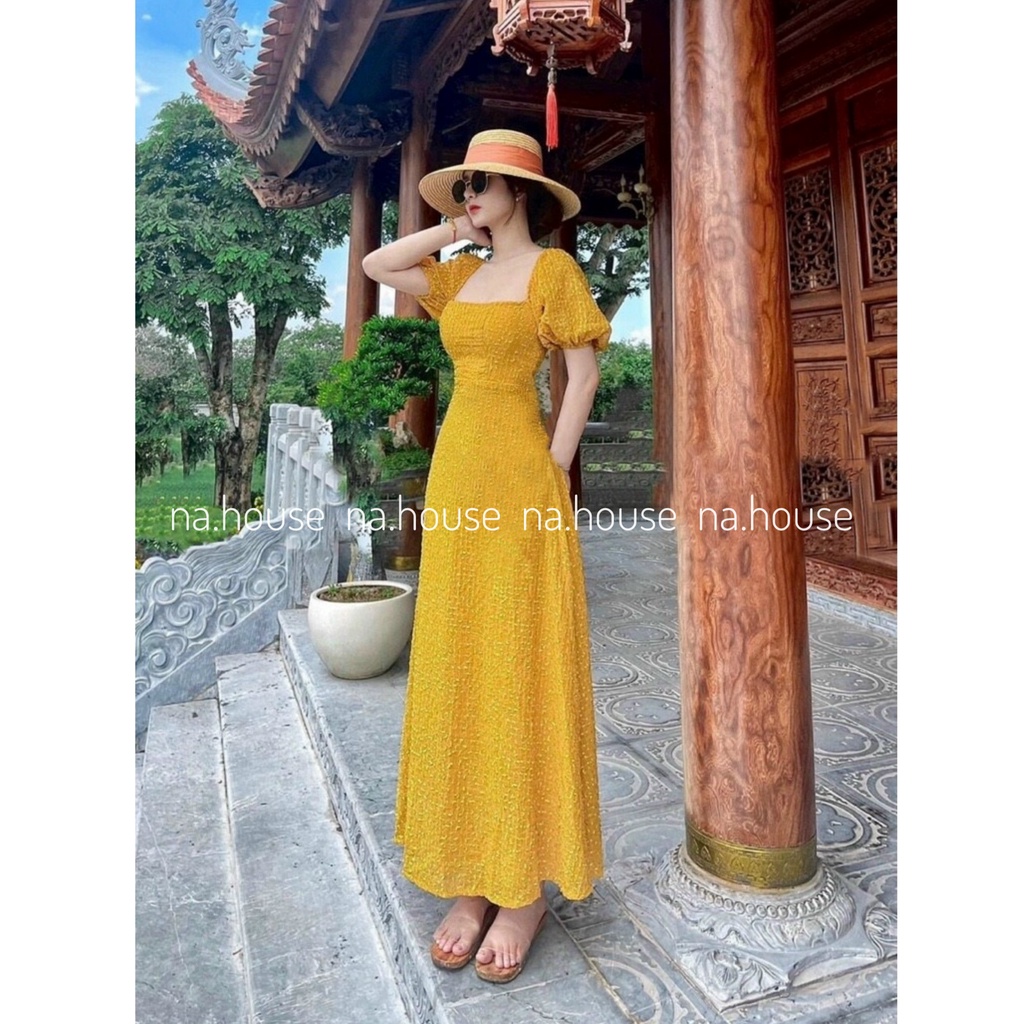 ĐẦM DÁNG DÀI HỞ LƯNG NAHOUSE MAXI ĐI BIỂN DU LỊCH THIẾT KẾ HAI LỚP SANG TRỌNG