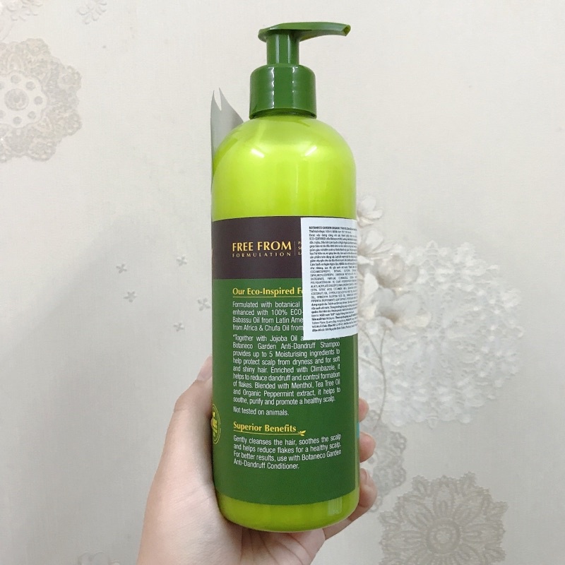 Dầu Gội Botaneco Garden Organic Trio Oil Shampoo Anti-Dandruff Giảm Gàu 500ml