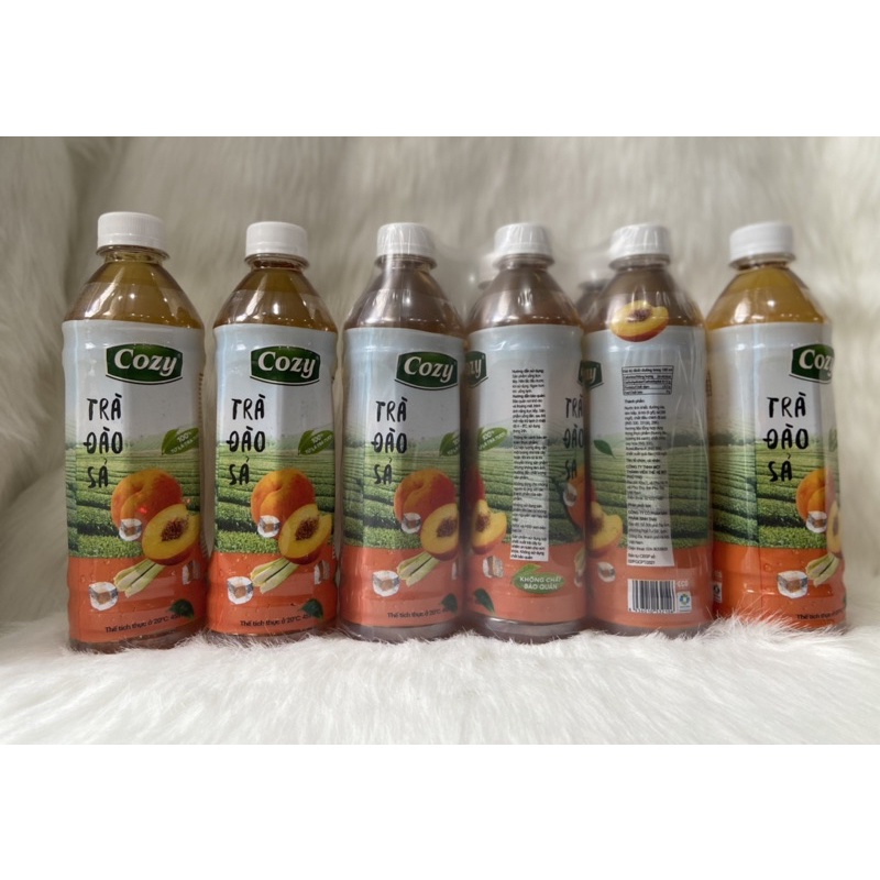 1 Thùng Trà Đào Sả Cozy /24 Chai *445ml