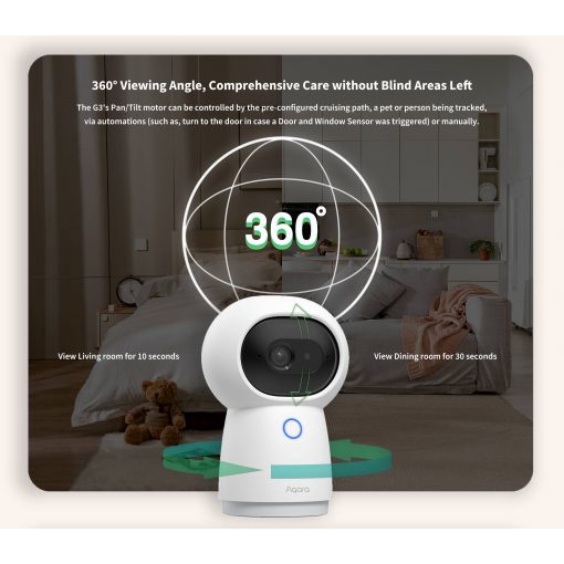 Camera Aqara G3 xoay 360° chất lượng 2K, hỗ trợ Apple HomeKit, tích hợp Hub