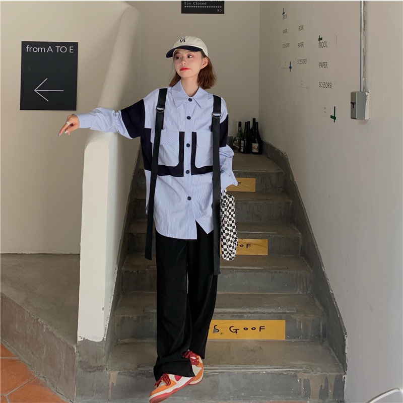 Áo Sơ Mi Dài Tay Họa Tiết Sọc Thời Trang Dành Cho Nữ