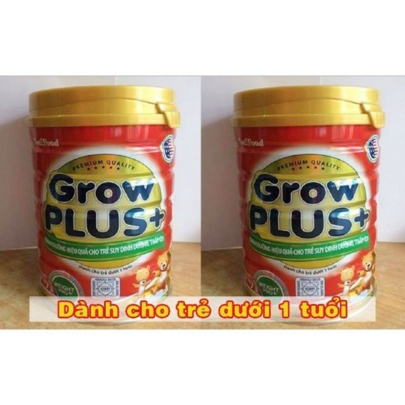 combo 2 lon sữa bột growplus đỏ gấu cho bé thấp còi suy dinh dưỡng  lon 780g (tặng kèm 1 lon cùng loại 400g)