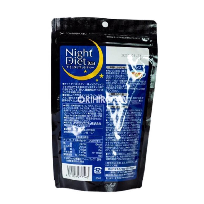 Trà Giảm Cân Orihiro Ban Đêm Night Diet Tea Nhật Bản Hỗ Trợ Giảm Cân 20 gói/túi 24 gói/túi .